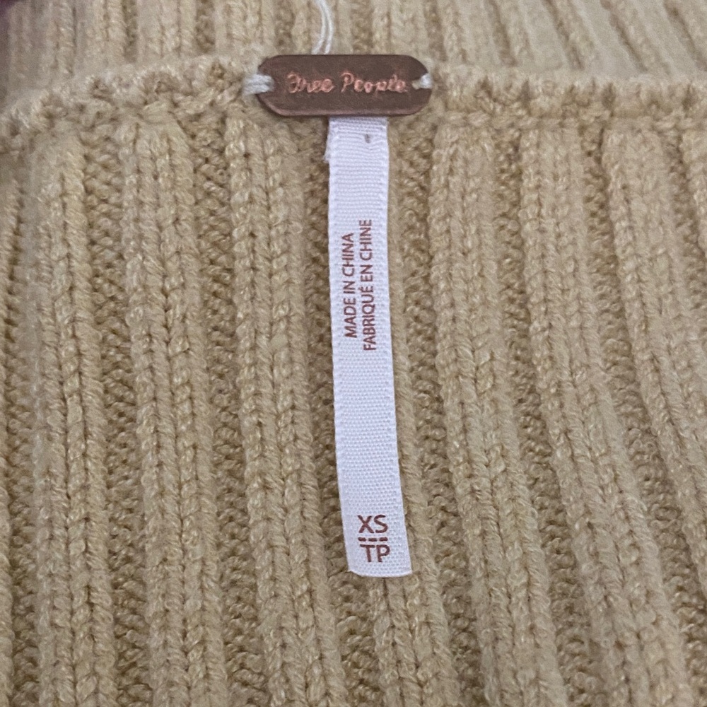 Free People Square Neck Knit Puff Sleeve Sweater Dress - Picture 11 of 11